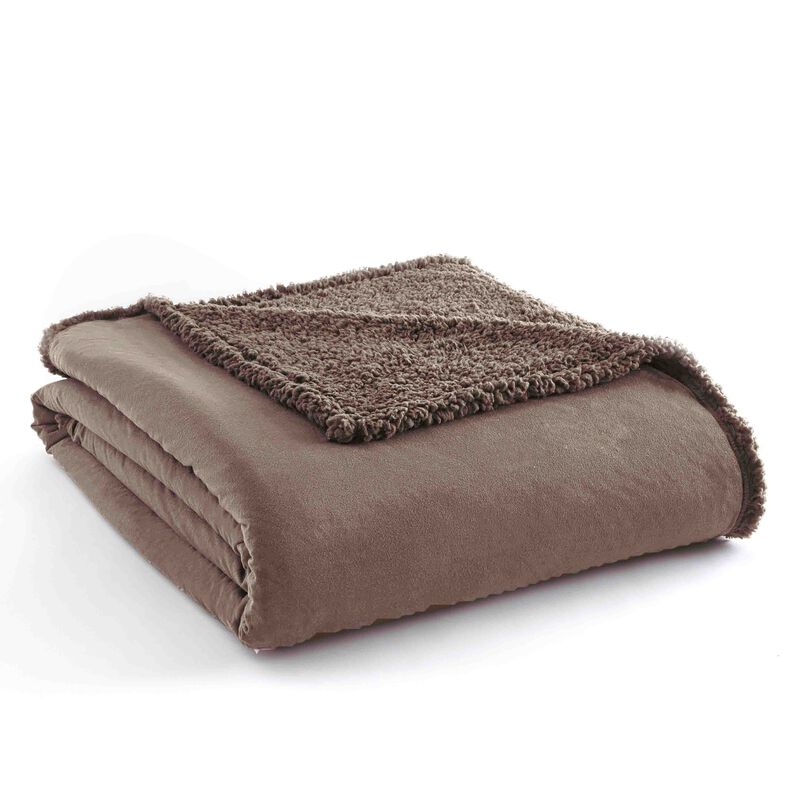 Micro Flannel Reverse to Sherpa Blanket, Full/Queen