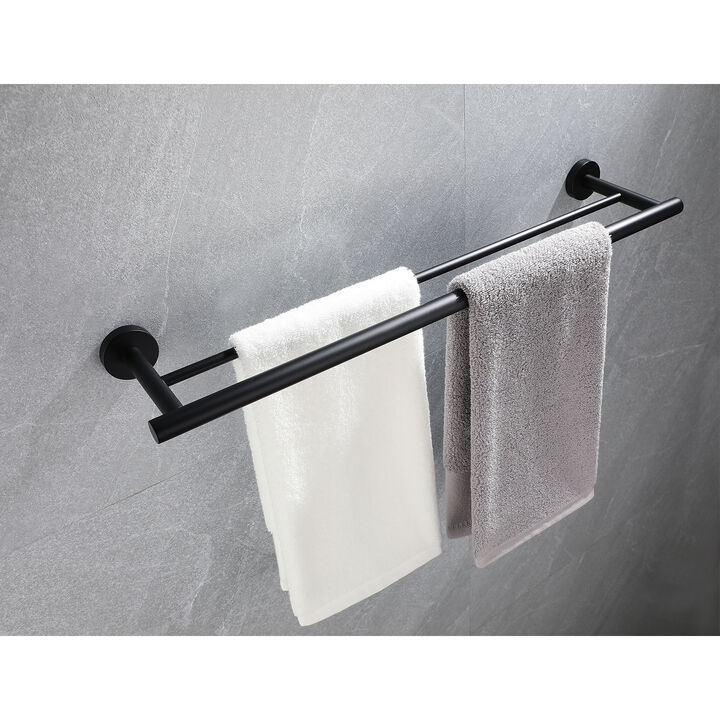 Bathroom Towel Bar Wall Mounted Double Rods Stainless Steel Towel Rack