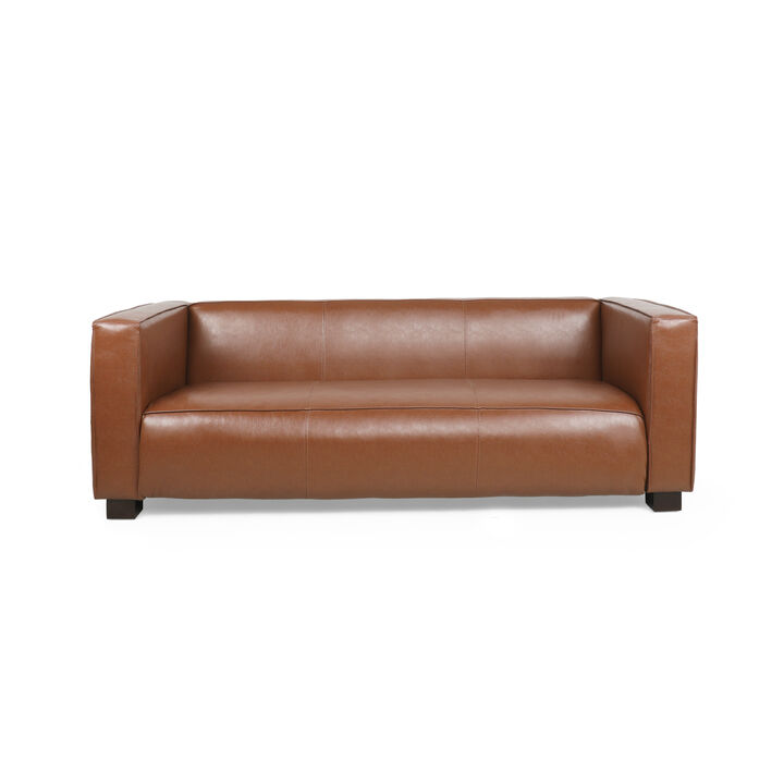Merax Mid Century PU Leather Sofa Couch