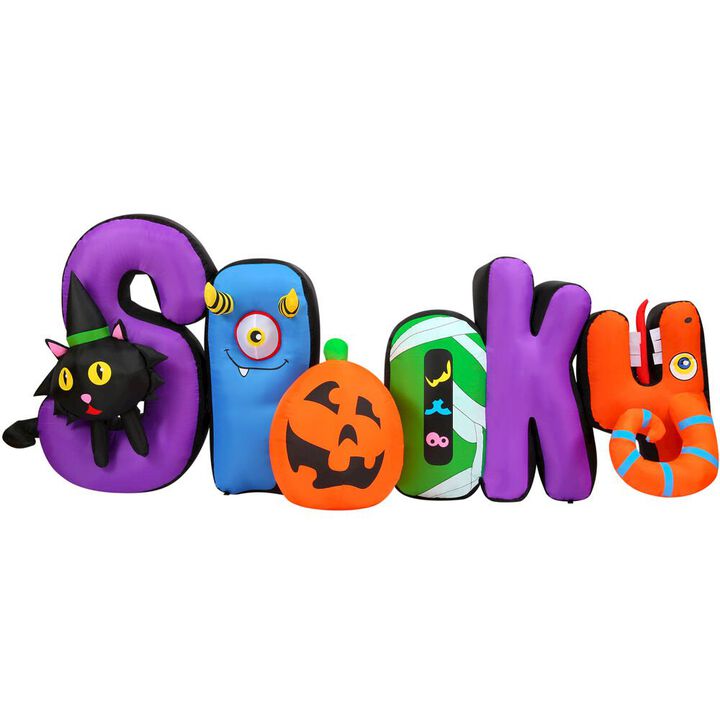 Haunted Hill Farm 9ft Inflatable SPOOKY sign with Lights