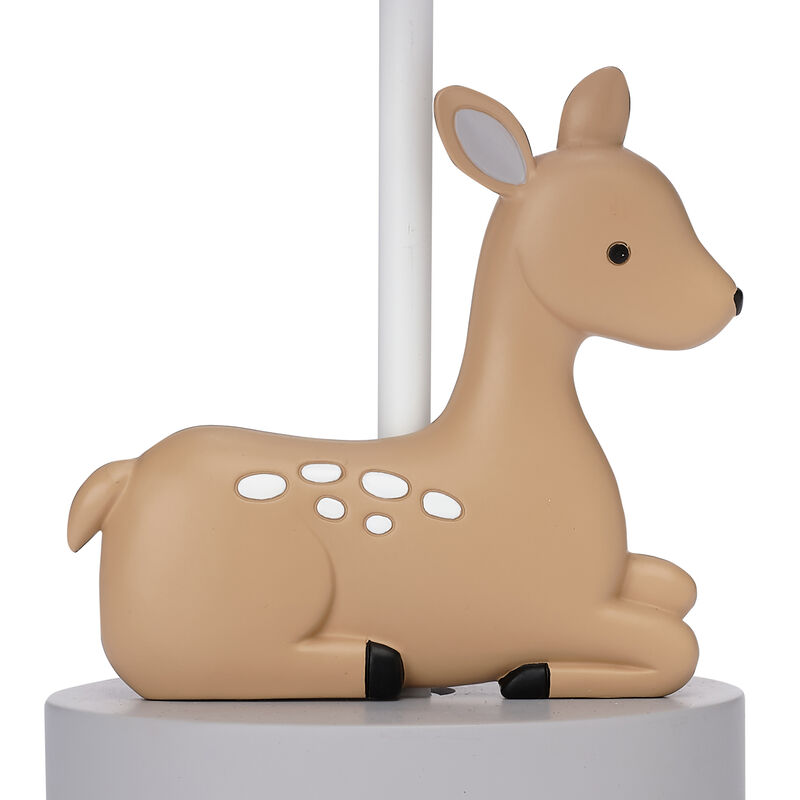 Bedtime Originals Deer Park Woodland Taupe Lamp with Gray/White Shade & Bulb