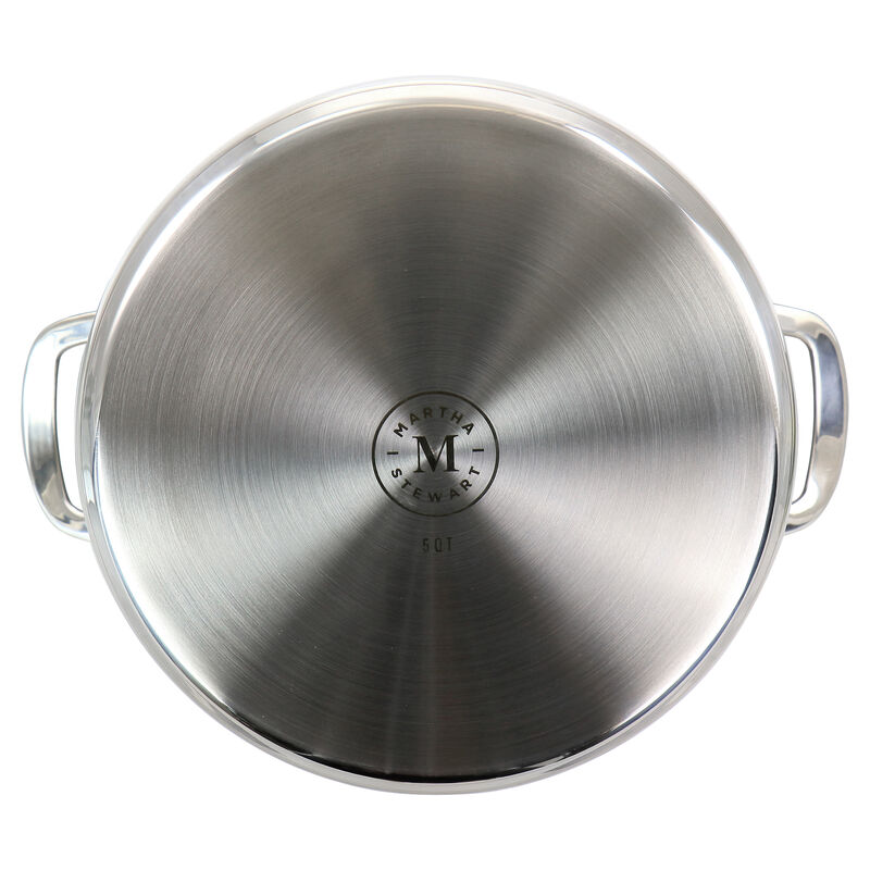 Martha Stewart 5 Quart Stainless Steel Dutch Oven with Vented Glass Lid