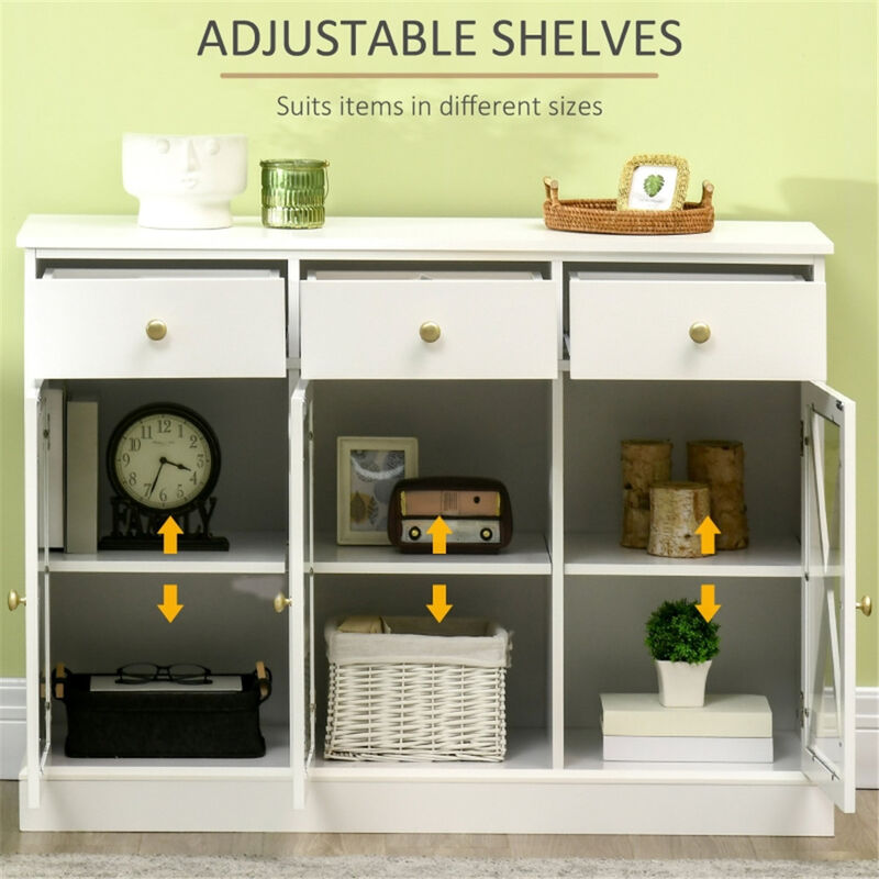 Modern Kitchen Sideboard Buffet Cabinet with Storage Shelves & Drawers