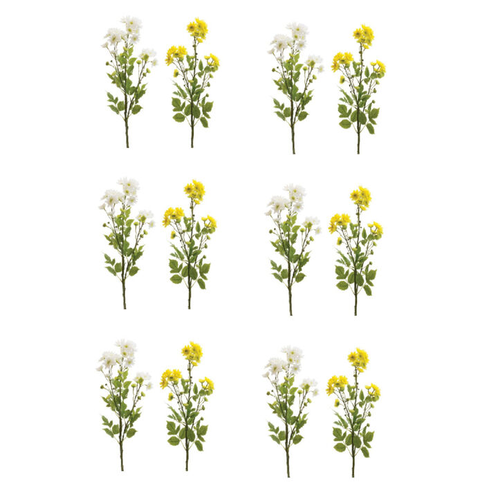 Mum Artificial Flower Spray for Vibrant Home Décor and Floral Arrangements (Set of 12)