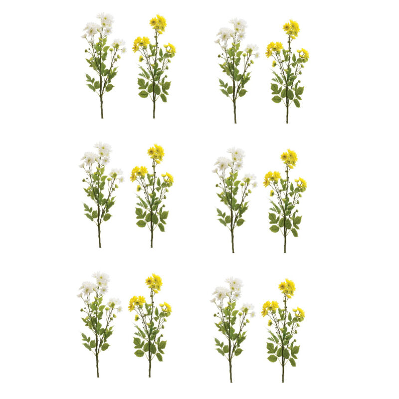 Mum Artificial Flower Spray for Vibrant Home Décor and Floral Arrangements (Set of 12)