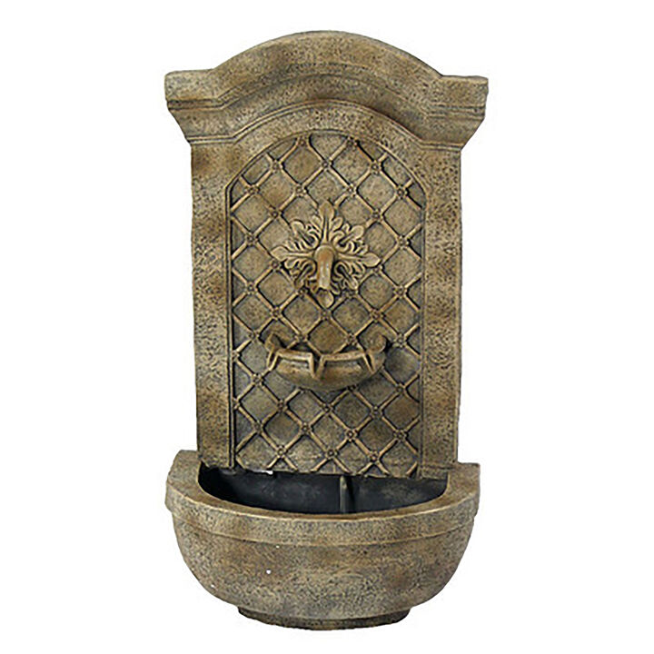 Sunnydaze Rosette Leaf Polystone Outdoor Solar Wall Fountain