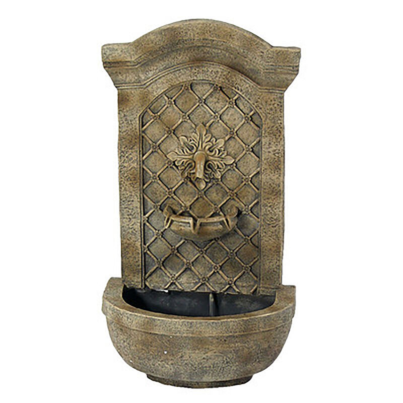 Sunnydaze Rosette Leaf Polystone Outdoor Solar Wall Fountain