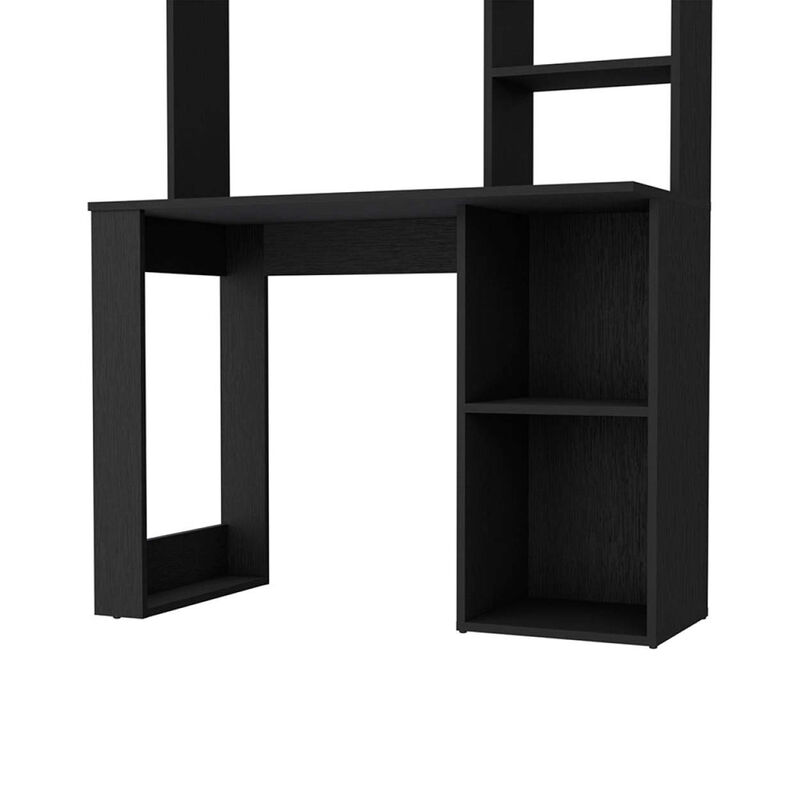 Palisades Computer Desk With Hutch And Storage Shelves Black