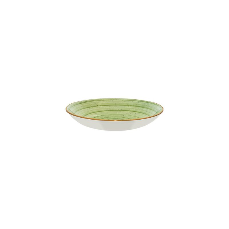 Therapy dia.9" h:2" 34 oz. Round Green Porcelain Bowl (Set of 4)