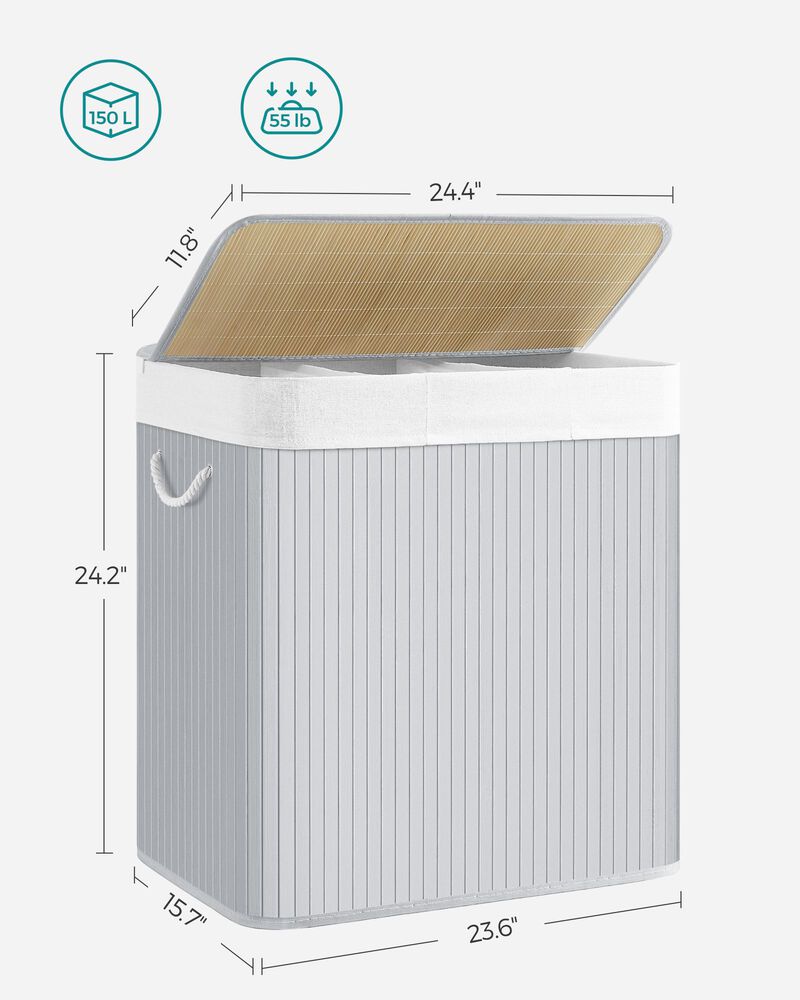 39.6-Gallon Laundry Hamper with Lid Large Capacity