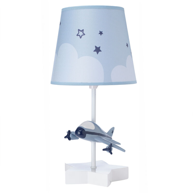 Bedtime Originals Little Aviator Hand-Painted Airplane Lamp with Shade & Bulb
