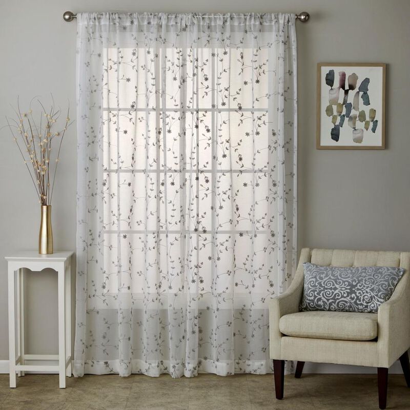 SKL Home By Saturday Knight Ltd Whispering Winds Window Curtain Panel - 52X84", Gray