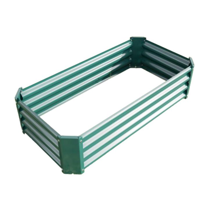 Hivvago Rectangular Metal Raised Planter Outdoor Garden Plant and Vegetable Bed