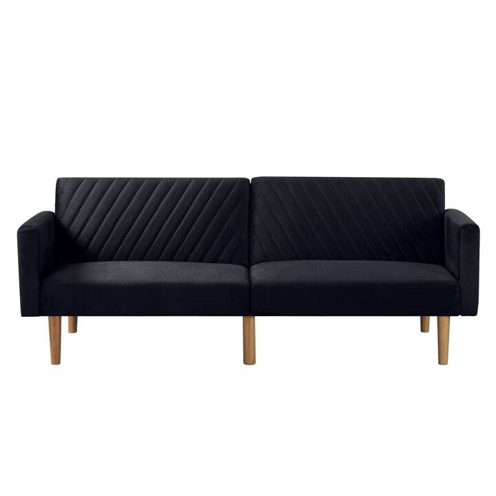77.2 in. Velvet Twin Size Sofa Bed