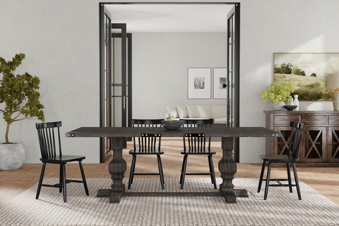 Manchester Dining Table, Charcoal