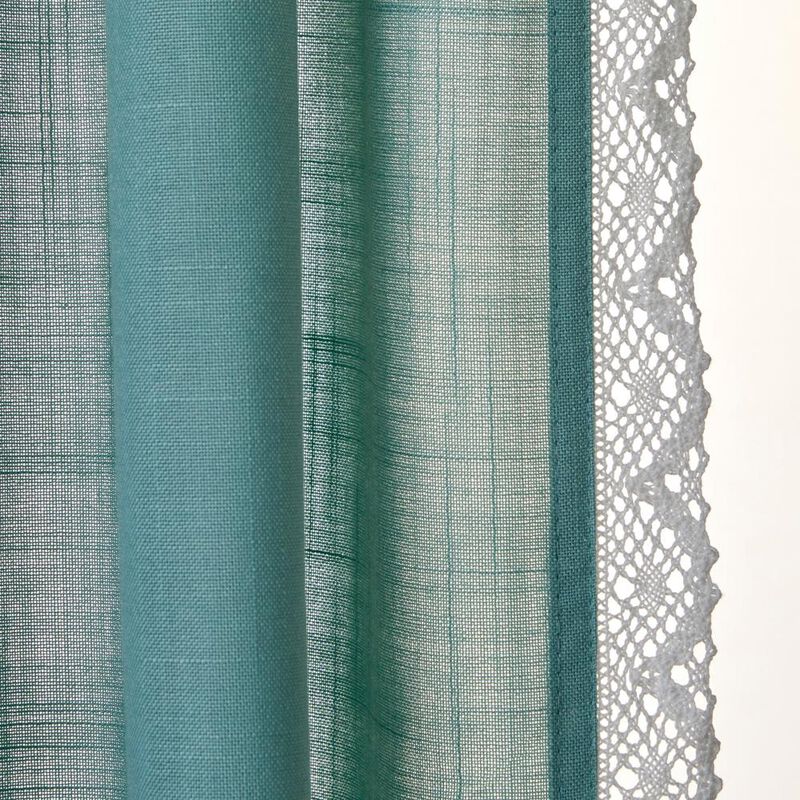 SKL Home By Saturday Knight Ltd Catherine Crochet Window Curtain Panel Pair - 2-Pack - 104X84", Teal