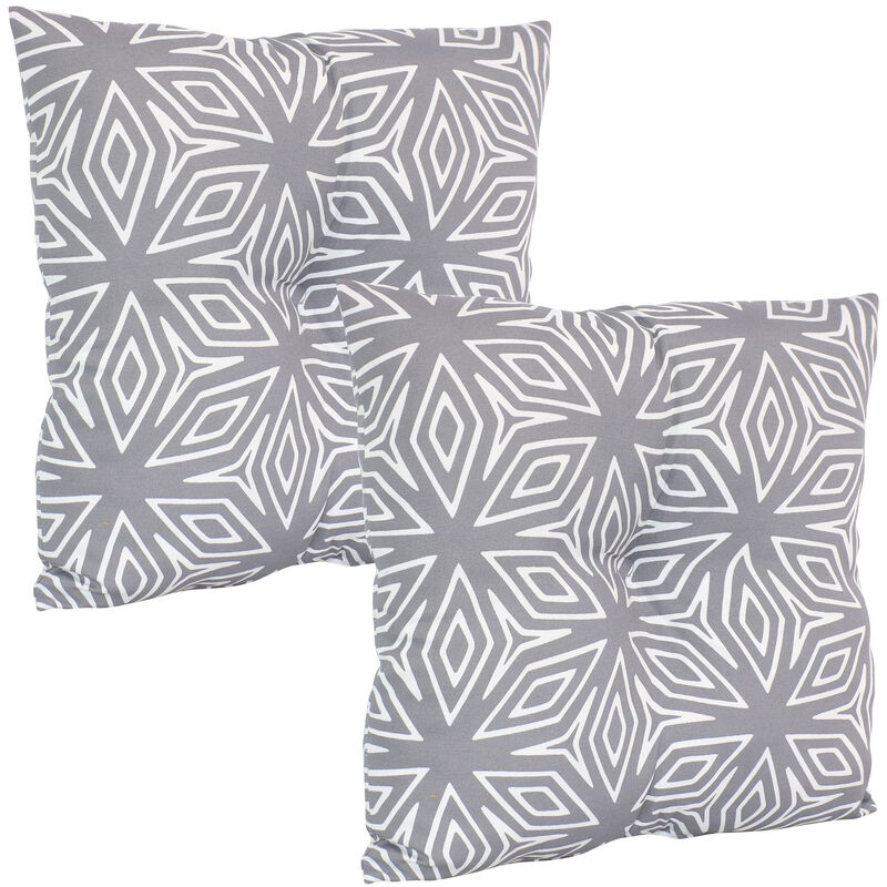 Sunnydaze Set of 2 19" Square Polyester Tufted Pillows