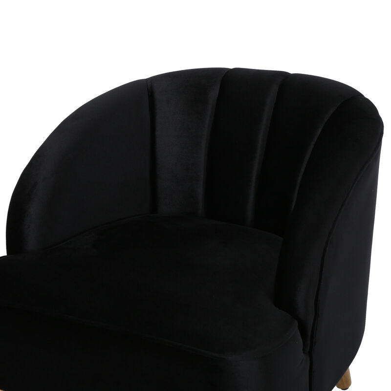 Merax Velvet Upholstery Accent Chair with Wooden Legs