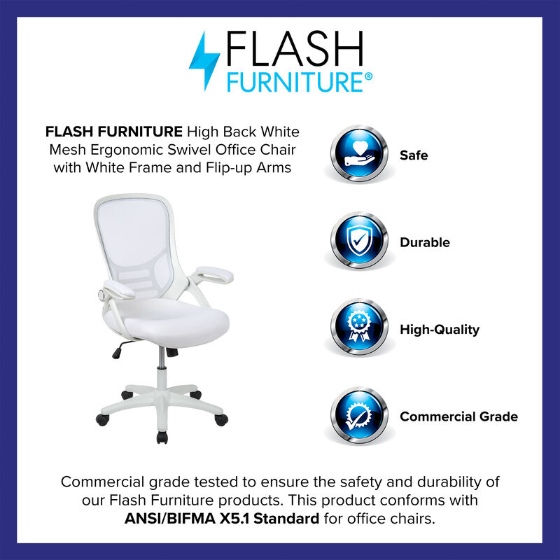 Porter High Back   Mesh Ergonomic Swivel Office Chair with Frame and Flip-up Arms