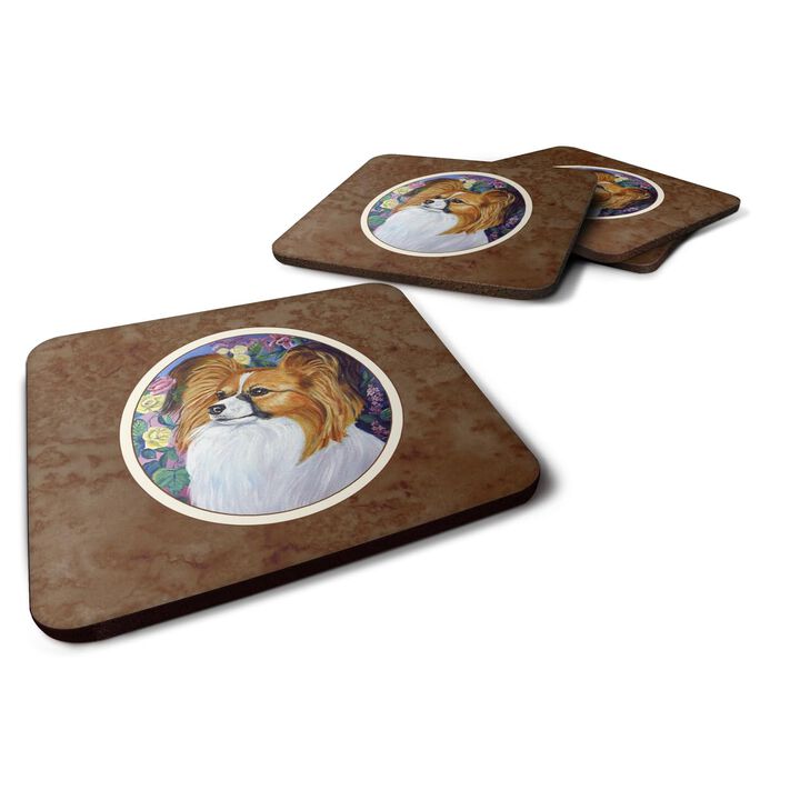Caroline's Treasures 7041FC Papillon Foam Coasters (Set of 4), 3.5, Multicolor