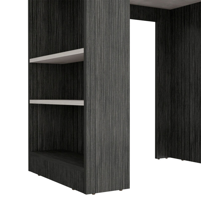 Kitchen Island Doyle, Kitchen, Smoky Oak / Ibiza Marble Color Finish