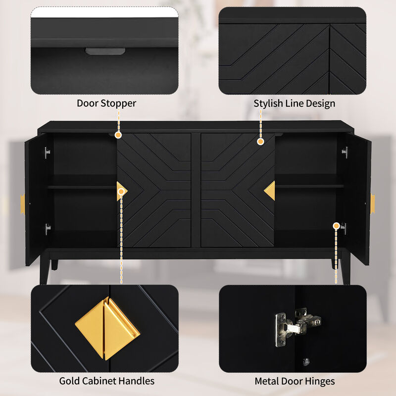 Merax Sideboard Storage Cabinet with 4 Doors