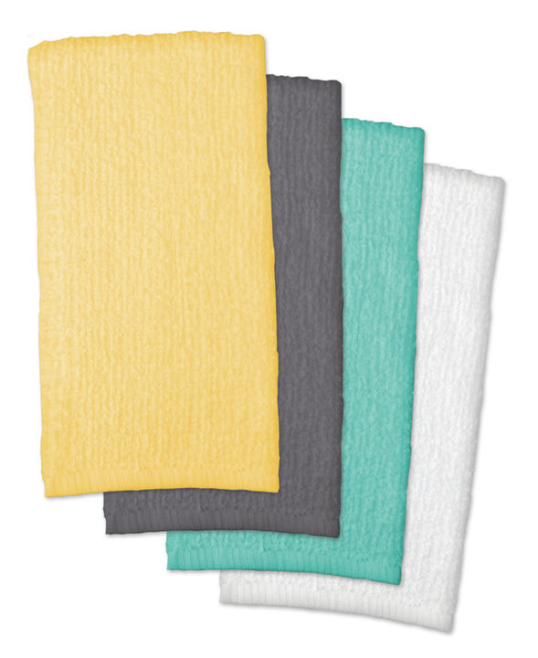 Set of 4 Vibrantly Colored Stripe Rectangular Dish Towels 28" x 18"