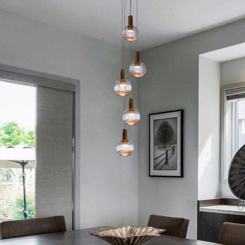 VONN Lighting 5-Light Pendant Lighting Height Adjustable Integrated LED Chandelier