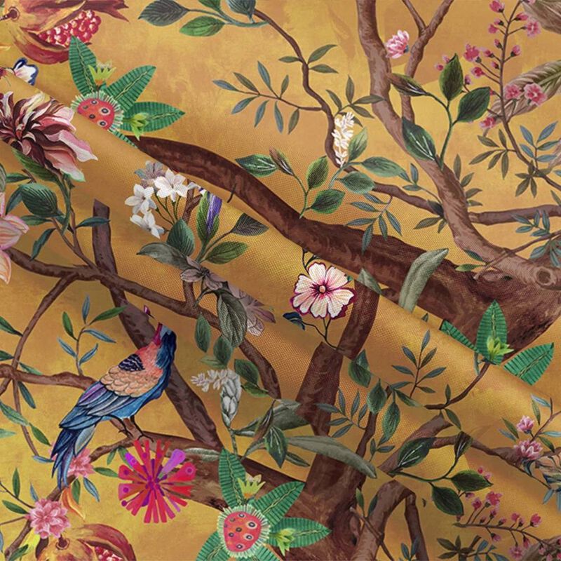 Tropical Birds & Flowers Shower Curtain – Vibrant Botanical Print, Durable & Easy to Maintain