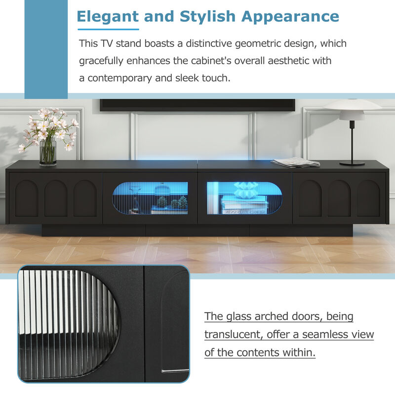 Merax Media Console with Arched Cabinet TV Stand