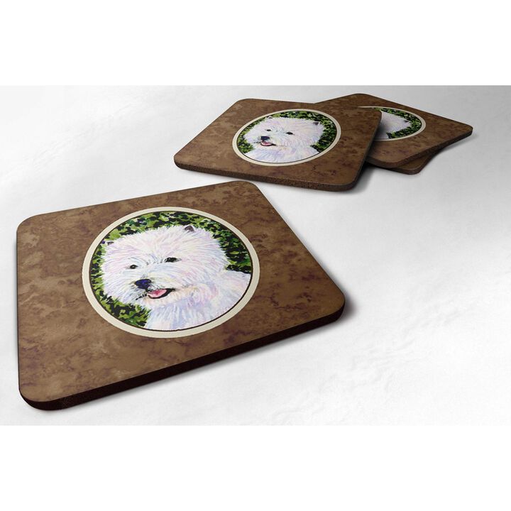 Caroline's Treasures SS8818FC Westie Foam Coasters (Set of 4), 3.5 H x 3.5 W, Multicolor