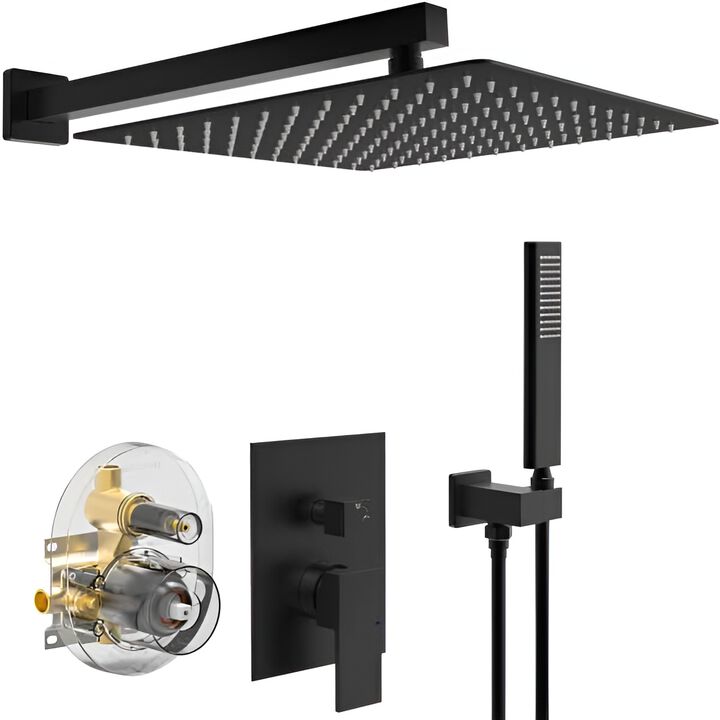 Bathtub Shower Faucet Set,  Rain Shower System with Waterfall Tub Spout