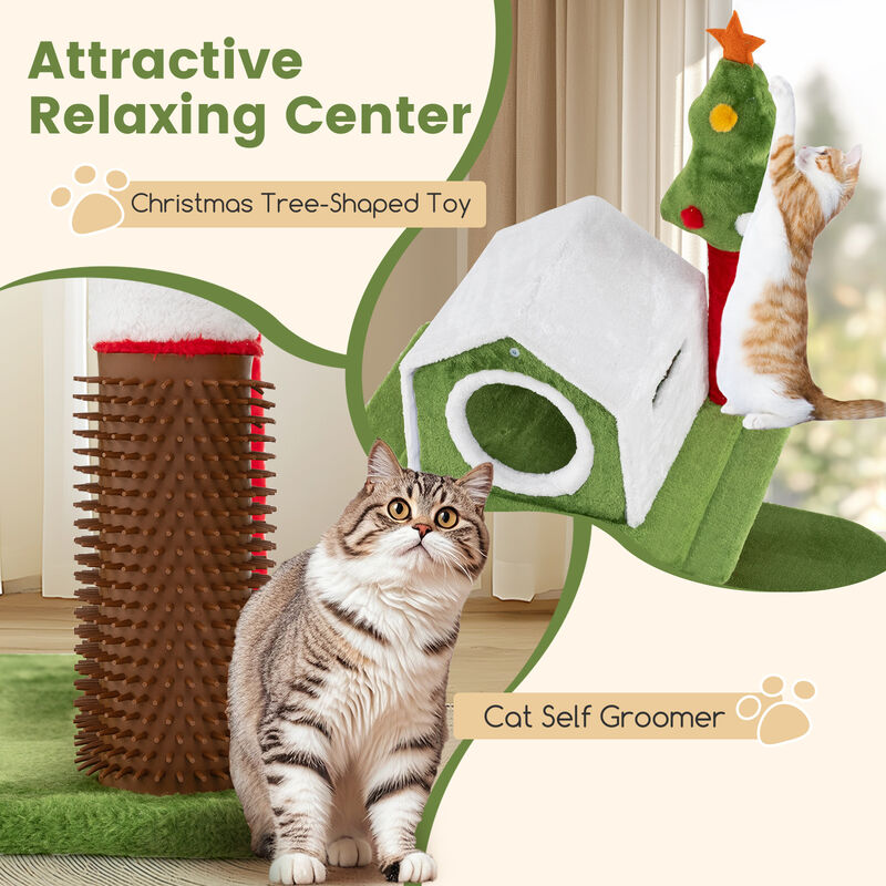 Tall Cat Tree Tower Multi-level Pet Climbing and Jumping Tower Furniture with Condos