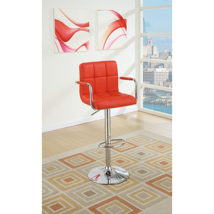 Set of 2 Contemporary Style Faux Leather Barstools
