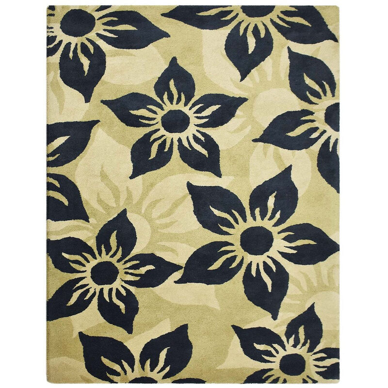 RUGSOTIC CARPETS HAND TUFTED WOOL ECO-FRIENDLY AREA RUGS  - 5'x7'6'', Rectangle Shape, Multicolor, Floral Modern Design, High Pile Thick Handmade Area Rugs for Living Room, Bed Room (K03127)