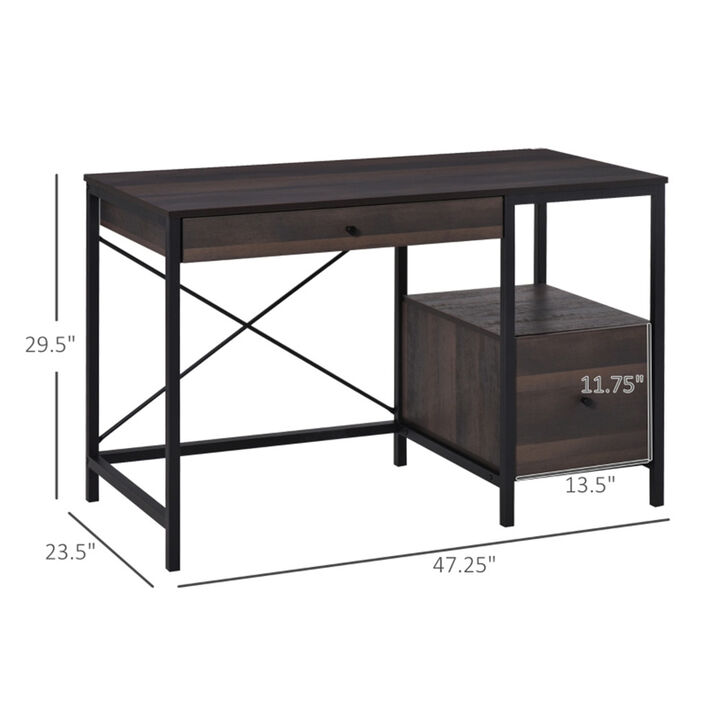 Computer Desk with Storage, Office Writing Desk for Home & Workspaces