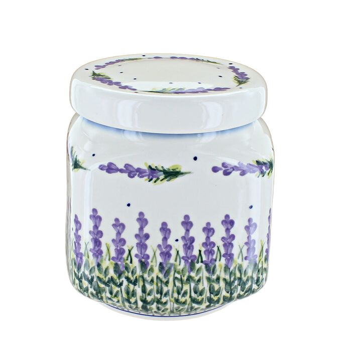 Blue Rose Polish Pottery Large Canister