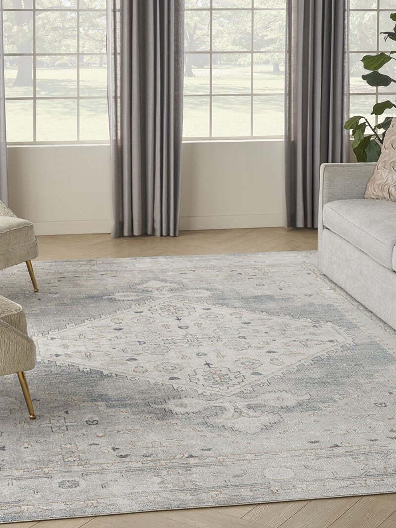 Astra Machine Washable ASW11 Light Blue 9' x 12' Rug