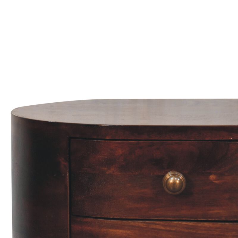 Artisan Furniture Solid Wood California Walnut Rounded Bedside Table
