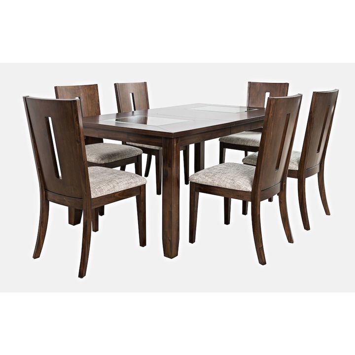Jofran Urban Icon Contemporary 66 Seven-Piece Dining Set with Upholstered Chairs