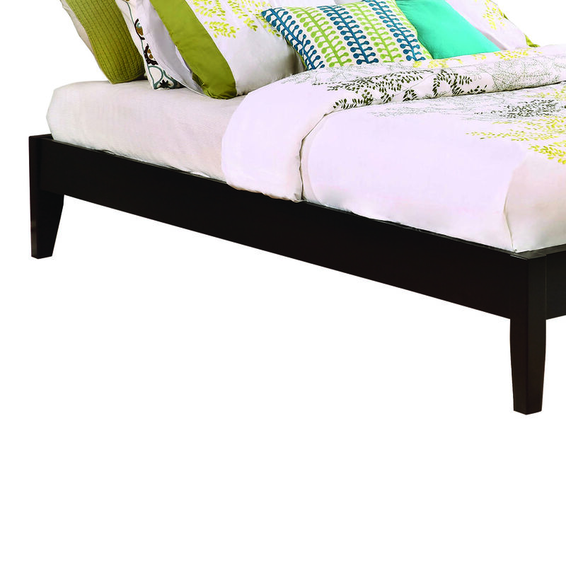 Wooden California King Size Universal Bed Frame with Tapered Legs, Brown-Benzara