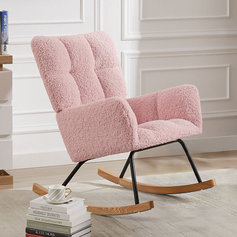 Comfortable Pink Nursing Chair for Baby and Reading