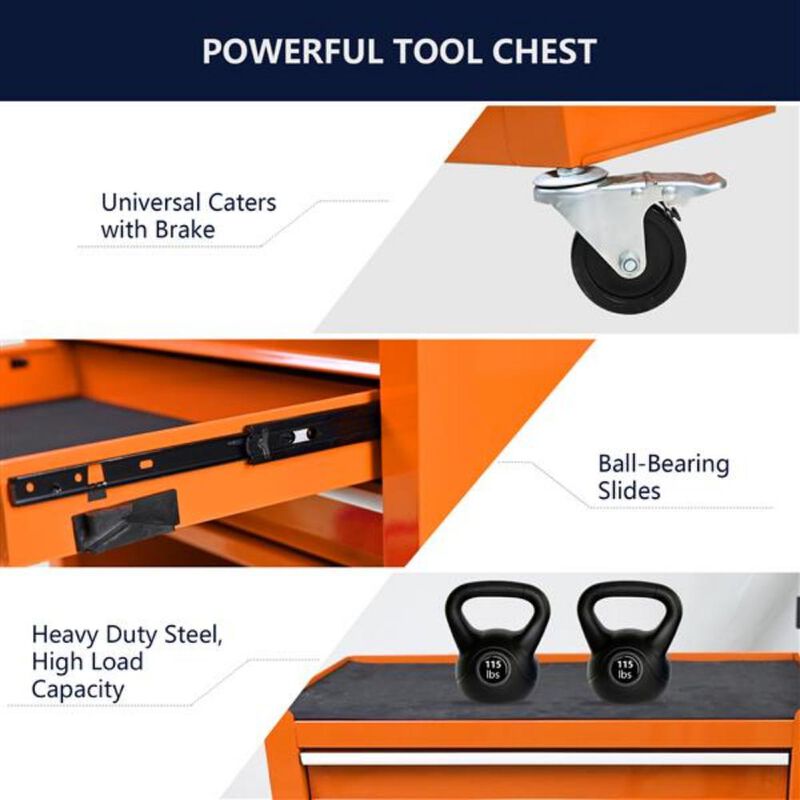 4-Drawer Rolling Tool Cart with Wheels Mobile Storage Organizer for Garage & Workshop