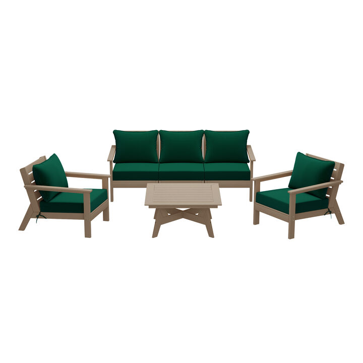 WestinTrends Outdoor 6-Piece Modular Sectional Patio Furniture Sofa Set