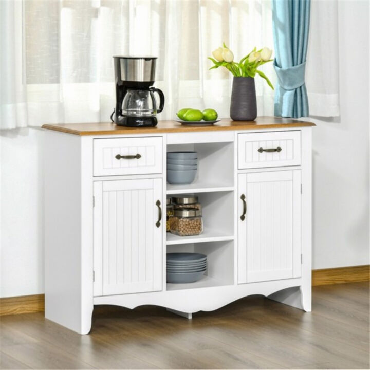 Kitchen Sideboard Storage Cabinet with Shelves for Coffee Bar