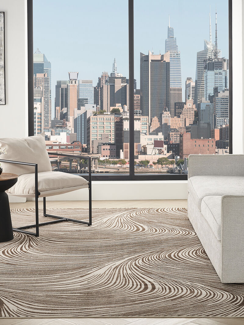 Central Park West CEP02 Beige/Brown 9' x 12' Rug