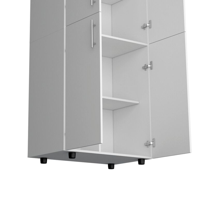 Hazel Armoire Wardrove 70" H, Double Doors, 6 Shelves, 2 Hanging Rods, Black , Bedroom