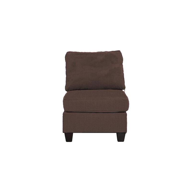 Living Room Furniture Armless Chair Coffee Linen Like Fabric 1 Piece Cushion Armless Chair