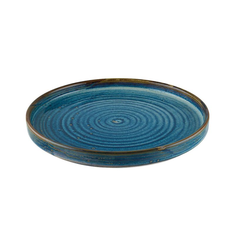 Sapphire dia.8.25" Round Blue Porcelain Plate (Set of 4)