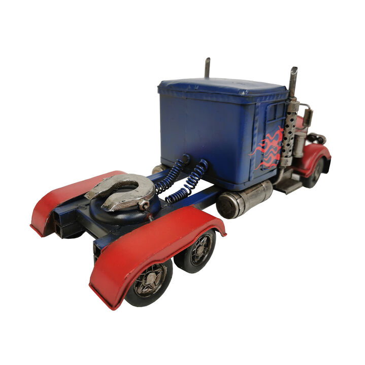 Blue Semi-Truck Metal Model